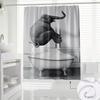 1pc Humorous and Interesting Digital Art Cartoon Cute Elephant Bathroom Decoration Digital Print Shower Curtain