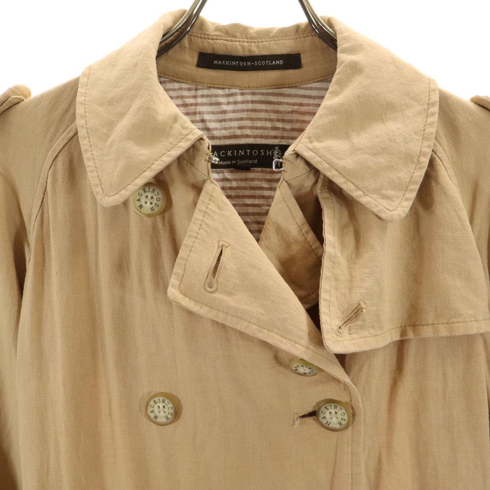 MACKINTOSH SCOTLAND Linen Blend Long sleeve trench coat 34 beige Women Used