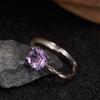 The Wind Does Not Fade, Niche High Sense S925 Sterling Silver 18K Natural Citrine Amethyst Color Treasure Fortune Live Ring