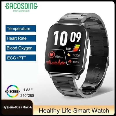 SACOSDING Hygieia-05s Max PTT 24h ECG Monitor Smart Watch Men Blood Oxygen Body Temperature Smartwatch Blood Pressure Healthy Sport Women Watch