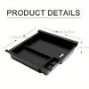 For Toyota Tacoma 2016- Center Console Armrest Organizer Tray Durable ABS Black Storage Box With Divider Car Accessories