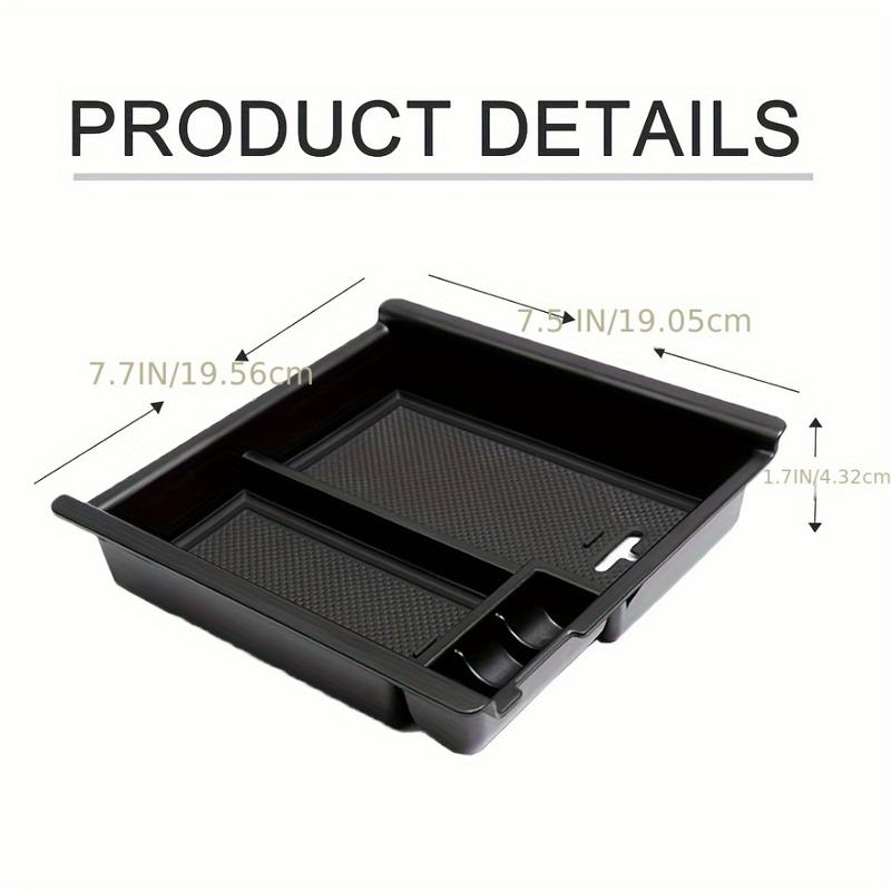 For Toyota Tacoma 2016- Center Console Armrest Organizer Tray Durable ABS Black Storage Box With Divider Car Accessories