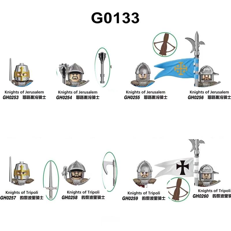 Mittelalterliche Ritter Serie Figuren Bausteine Krieger Soldaten Wachen Löwenherz Krankenhaus Deutscher Ritter Schlacht Hirte Kindergeschenk