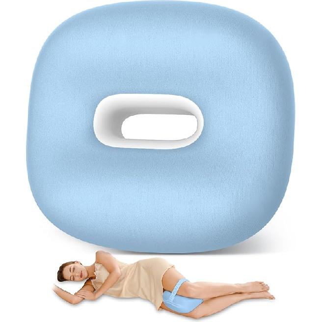 

Подушка для коленей для спящих на боку, Подушка для ног из пены с памятью для сна на боку, Подушка между ног для боли в спине и бедрах, Выравнивание позвоночника, Ишиас, синий