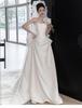 Elegant Strapless Satin Wedding Gown with Small Train - Simple French Design in White