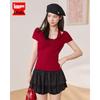 IEF 2026 Summer Halter Bow Knit Off-Shoulder Top