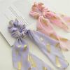 Korean Chiffon Feather Hair Ribbon Scarf Vintage Simple Hair Loop Tie Elastic Hairband For Women Girl Hair Accessories Headbands