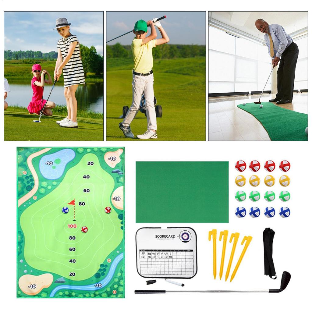 Gra w Chipping Golfowy Zewnętrzna Przenośna Składana Wewnętrzna Lepka Mata Treningowa Mata do Treningu Golfa Zabawka Sportowa do Ogrodu Podwórka Tarasu