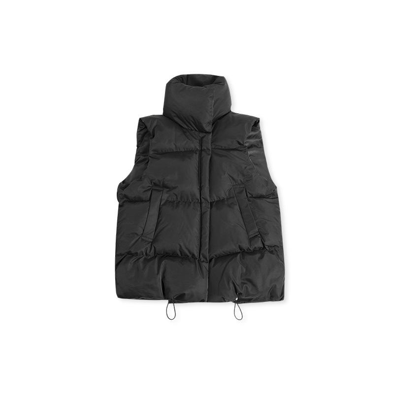 Women's Down Cotton Vest Korean Style Loose Cranner Warmth Wears Versatile Vest Horse Clip Jacket