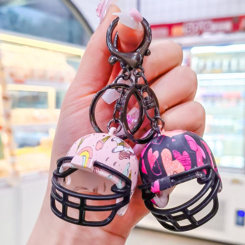 Portachiavi Casco da Rugby Stile Americano Giocattolo in Miniatura