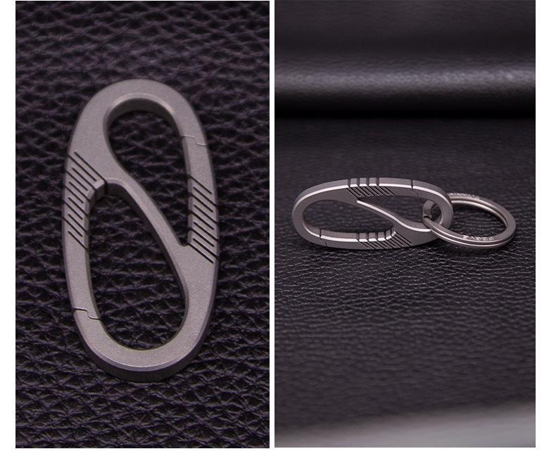 Męski brelok z wysokiej jakości stopu tytanu, zawieszka w kształcie pierścienia