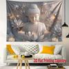 2D Buddha Lotus Print Tapestry, Zen Meditation Wall Hanging for Living Room Bedroom Yoga Room Decor