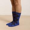 (W) ARGYLE CALF LENGTH SOCKS (COBALT)