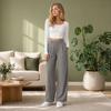 Women Pants, High Waist Wide Leg Business Casual Trousers, Pure Color Suit Pants with Side Pockets, Wrinkle Resistant Work Weekend Wear