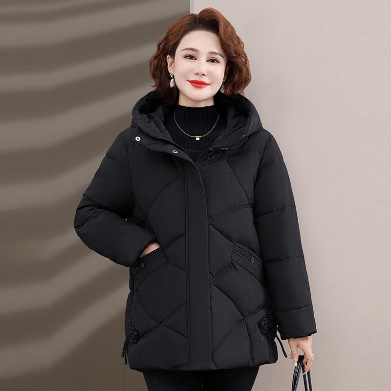 

Хлопковая одежда больших размеров 2025 новая женская утолщенная модная хлопковая куртка корейской версии, стеганая куртка L чёрный