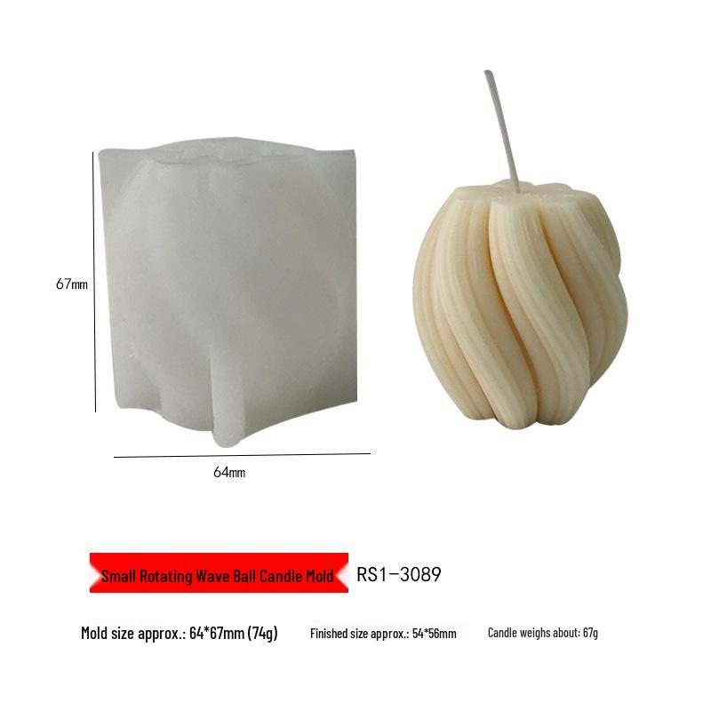 

3D Rotating Wave Cylinder Scented Candle Epoxy Silicone Mold