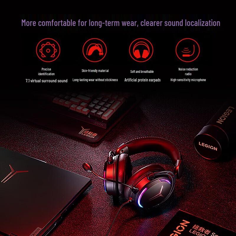 Lenovo X370 7.1 Surround Sound RGB Gaming Headset