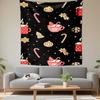 Christmas candy cane cocoa cup snowflakes holiday Patterned tapestry for bedroom and living room home decor sofas