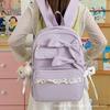 Schoolbag New Fashion Bow Pleated Backpack Sweet Style Girls Class Schoolbag Weekend Travel Versatile Small Backpack