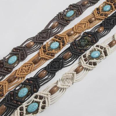 Bohemian Cat's Eye Crown Beads Ethnic Braided Women's Waist Rope