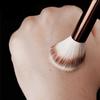 Luxury Blush Brush No.15 Angled Stippling Contour Makeup Brush with Soft Synthetic Hair Alumininum Handle