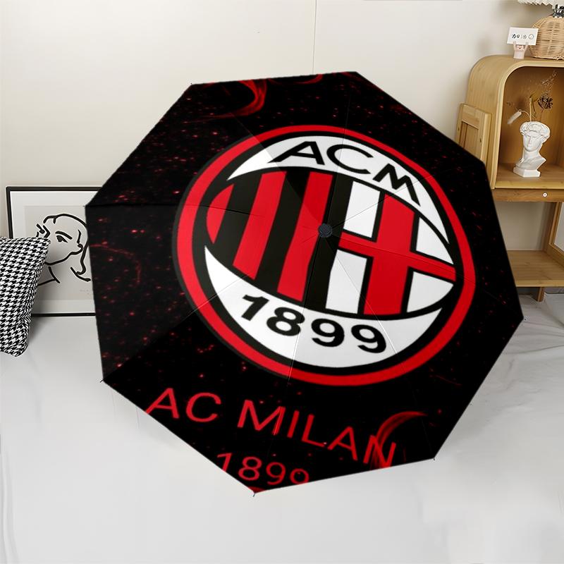 AC Milan Theme Automatic Umbrella, Lightweight & Portable, 8 Rib, Perfect for Outdoor Travel, Birthdays, Christmas, Gifts.