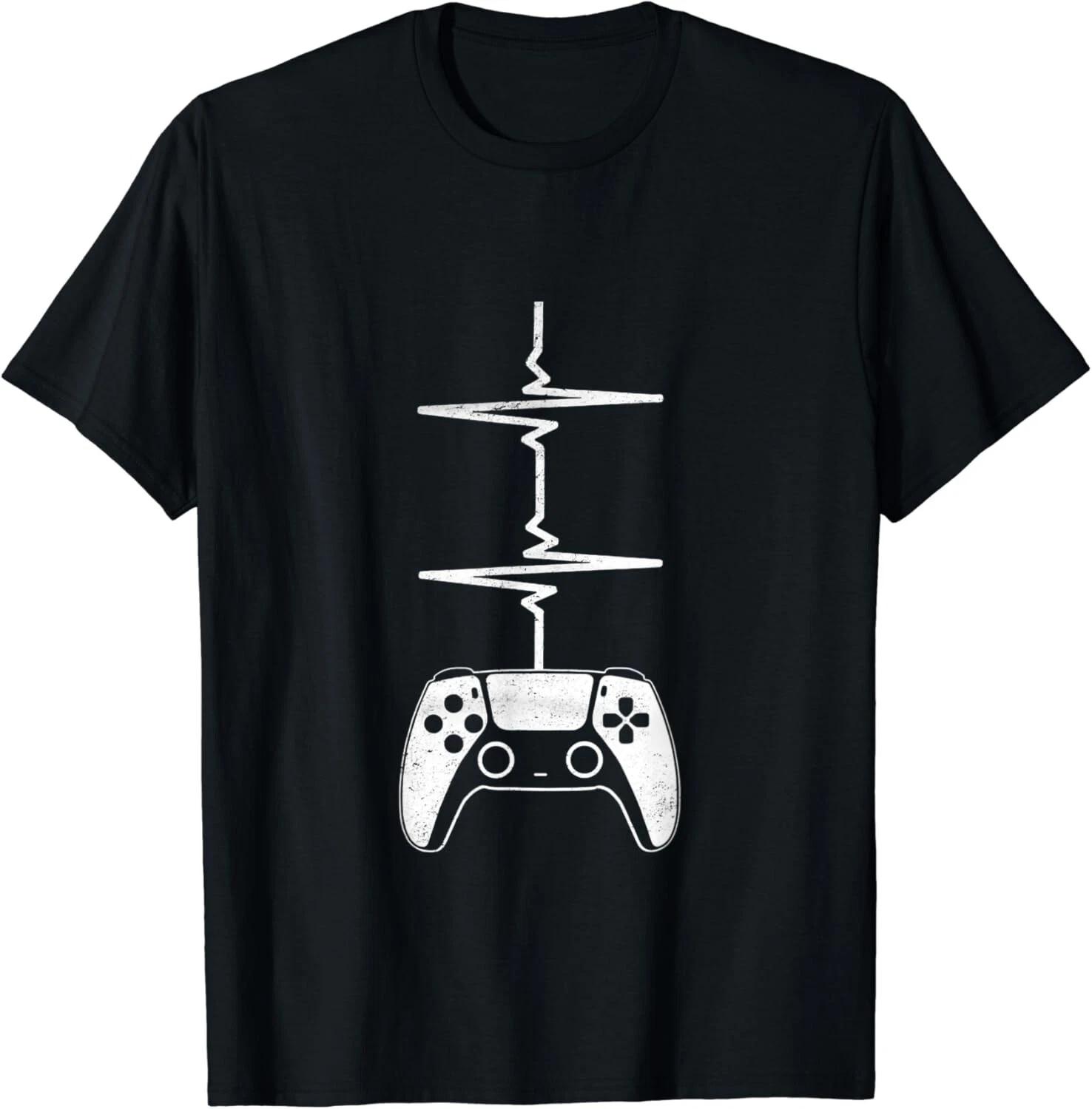 Gamer Heartbeat Funny Video Game Gift Boys Men Gamer Gift Unisex T-Shirt M