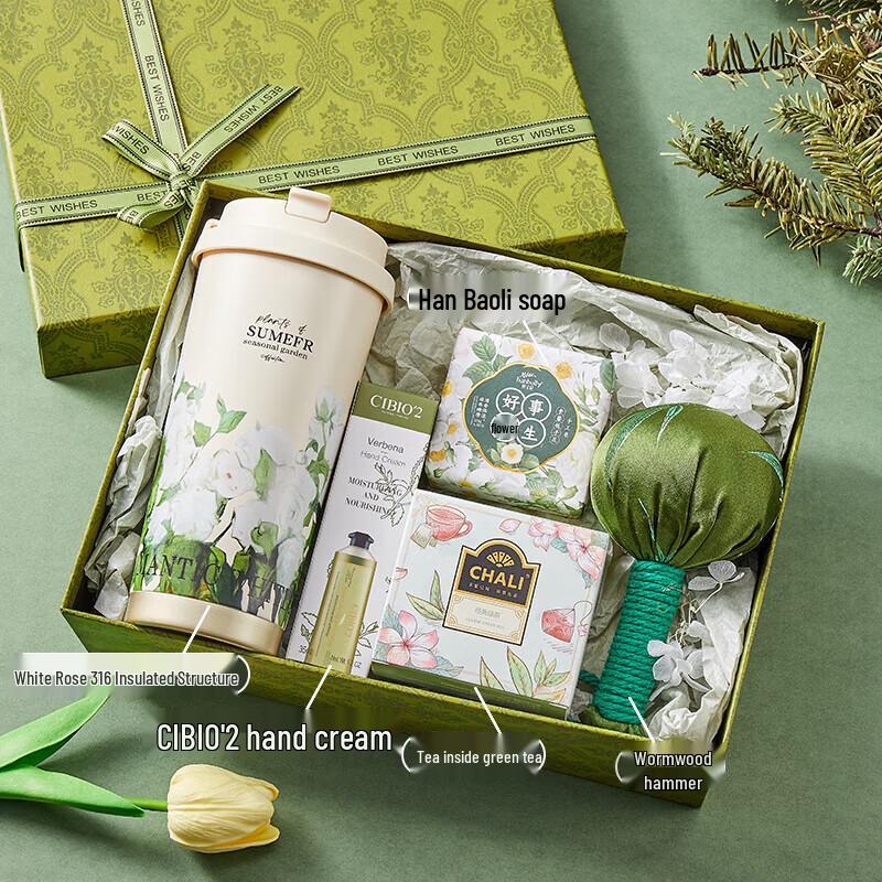 Mother s Day Gift Set: Insulated Mug, White Tea & Massage Hammer