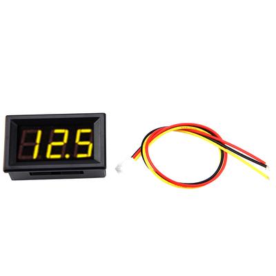 0.56" 3-przewodowy cyfrowy woltomierz LED miernik napięcia panel z ochroną przed odwrotnym podłączeniem DC0100V (Żółty