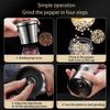2-in-1 Adjustable Pepper Salt Grinder - Rustproof Stainless Steel Manual Mill with Double Heads & Coarseness Control