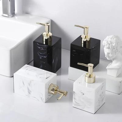 Butelka z płynem do dezynfekcji rąk w hotelu Marmurkowa kwadratowa żywica Dozownik mydła Podróżna przenośna butelka z balsamem Butelka z szamponem Akcesoria łazienkowe