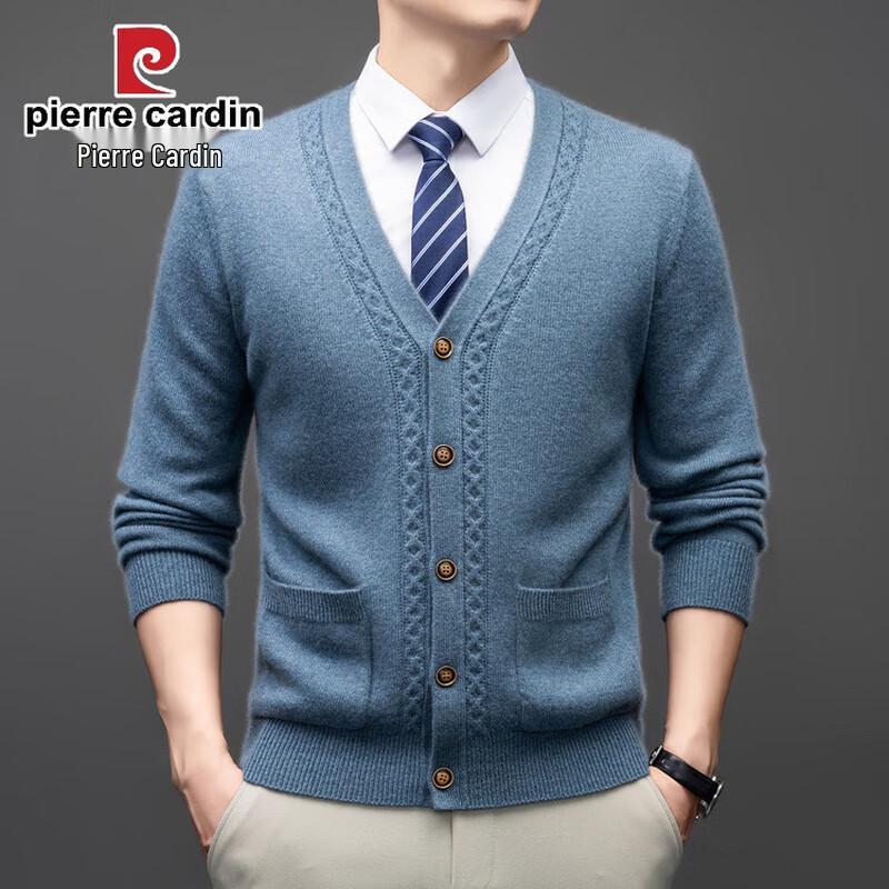 Pierre Cardin Men's 100% Cashmere V-Neck Cardigan Sweater