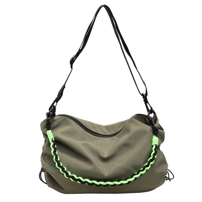 Japanese versatile messenger bag Korean version of simple solid color portable shoulder bag trendy couple underarm tote bag