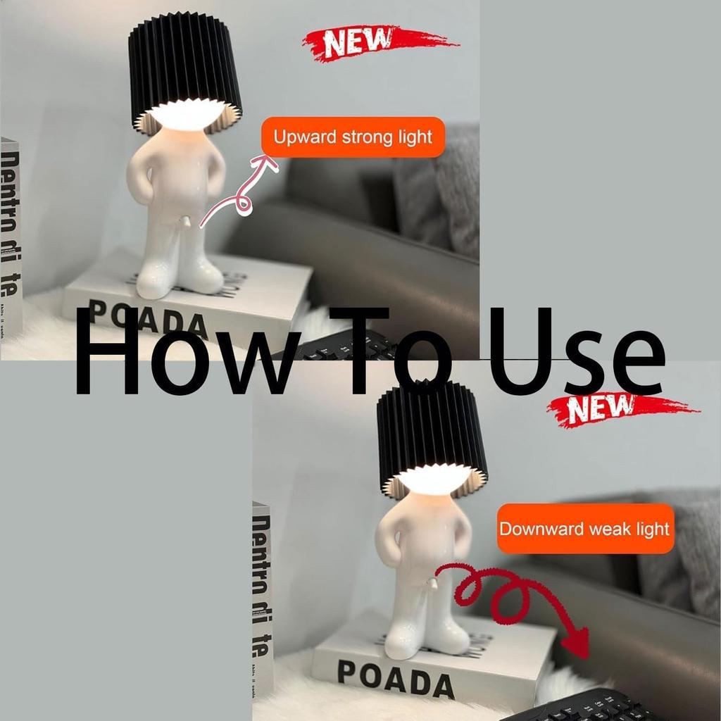 Shy Boy Table Lamp, Little Shy Man Creative Funny Night Light, Rechargeable Bedside Lamp, Perfect Christmas and Valentine's Day Home Decor Novelty