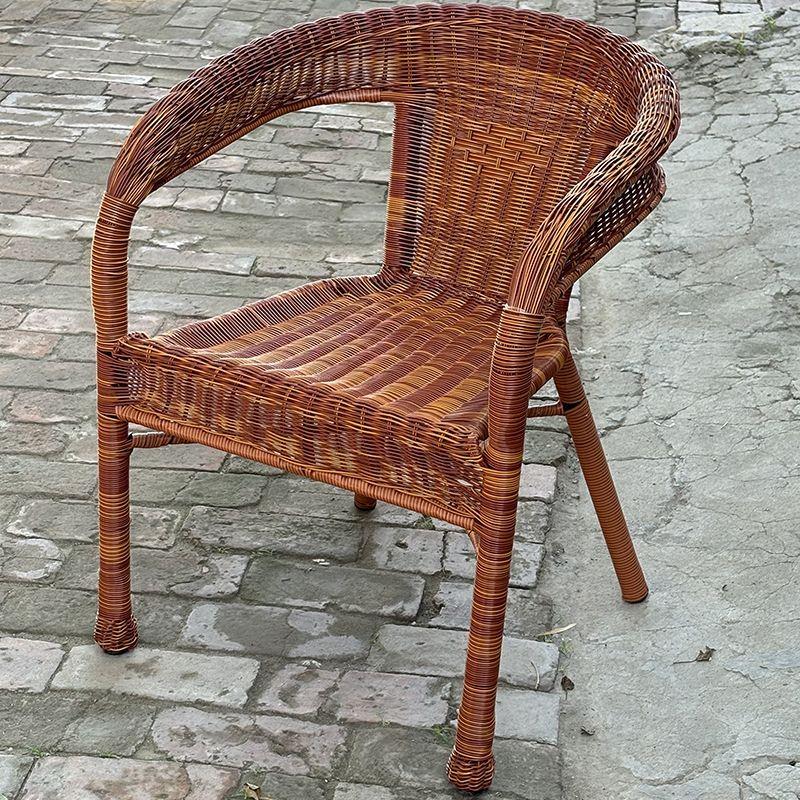 Распродажа Высокий Ротанговый Стул с Подлокотниками и Спинкой для Использования в Помещении/На Улице