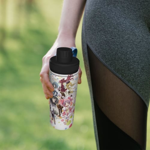 530ml Direct Drinking Thermos, Puella Magi Madoka Magica Stainless Steel Bottle, Insulated, Vacuum Insulated, Sports Bottle, for Girls, Boys, Kids, Ad