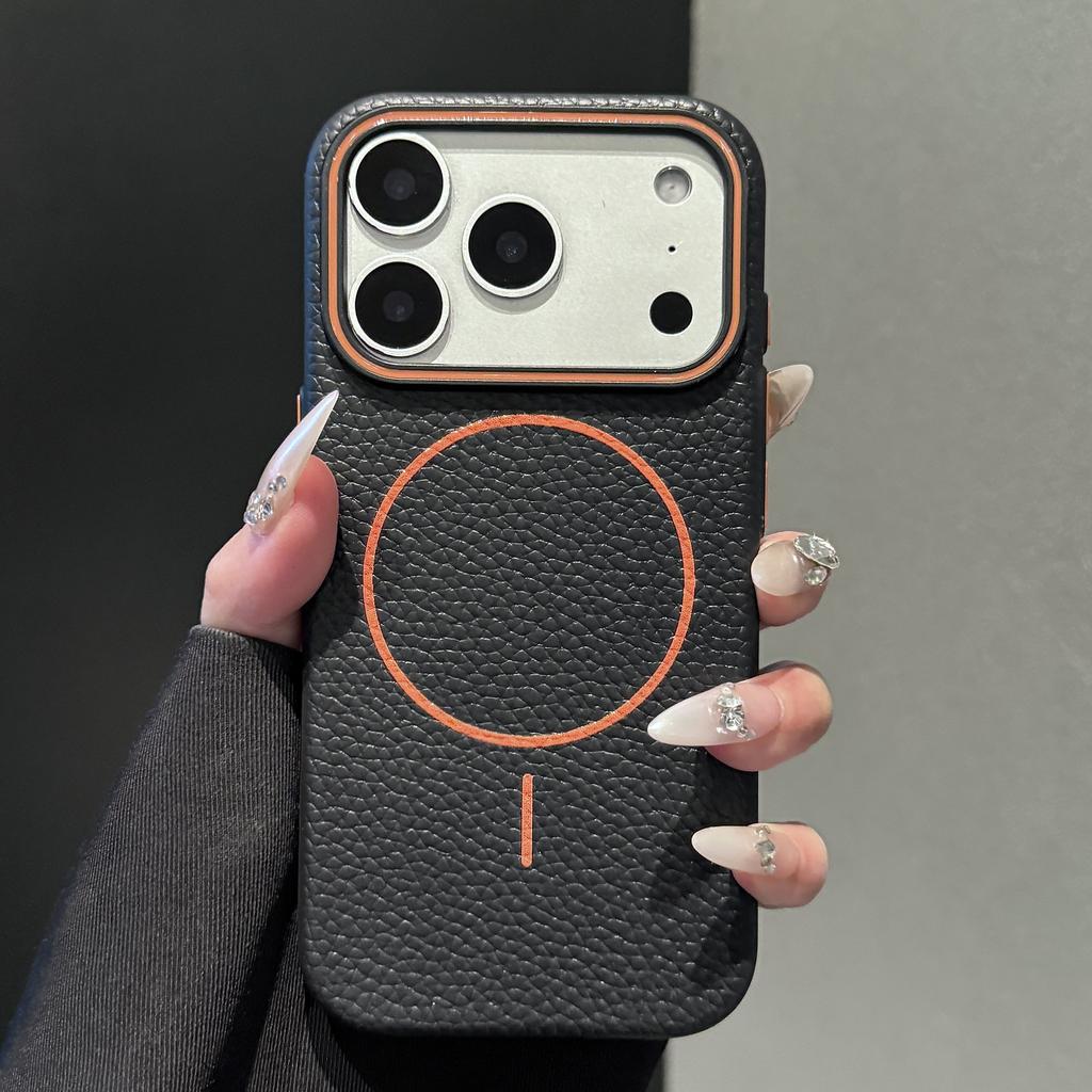 Frosted Leather Texture Magnetic For Magsafe Case For iPhone 17 Air 17E 16 16E 15 14 Plus 13 12 11 Pro Max Luxury TPU Cover