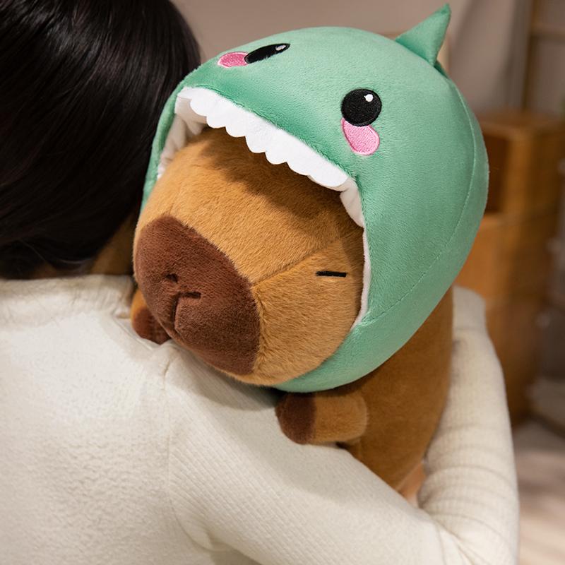 22/28/38CM Cute Capybara Plush Toy Simulation Capibara Cosplay Pig Dinosaur Chick SharK Doll Nice Present