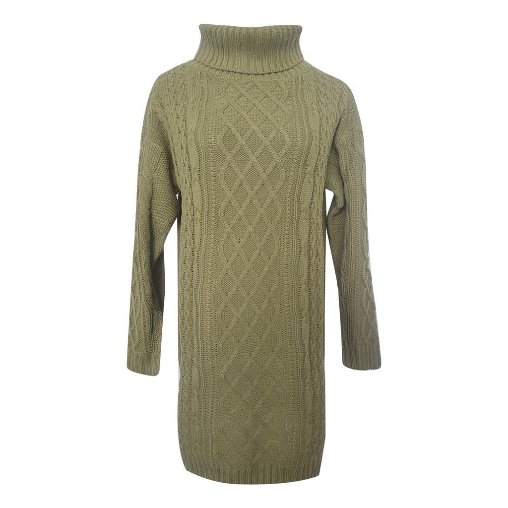 Womens Elegant Stretchy Long Sleeve Turtleneck Sweatshirt Short Dress