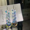 Korean Style High-End Crystal Dangle Earrings with Silver Hooks - Super Sparkly & Trendy
