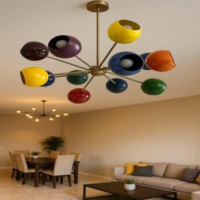 Farebný luster Sputnik v štýle Mid-Century Modern Retro viacfarebné stropné svietidlo Moderná závesná lampa Art Deco