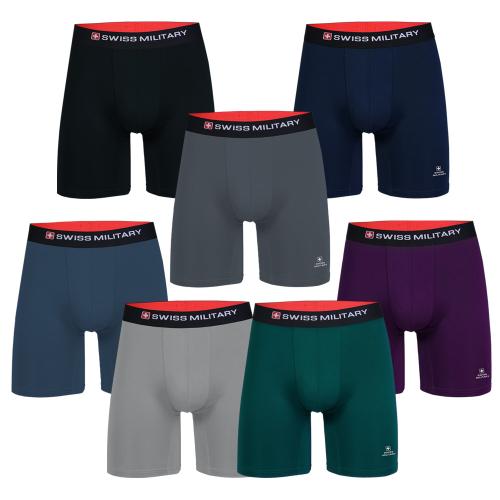 

[Швейцарское военное нижнее белье] Мужские длинные боксеры 5 шт. SM4001 [Доставка из Кореи] 100% Оригинал A Black Navy Grey Green Pupple) 95(M)