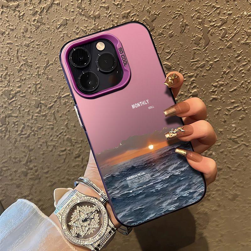 Super Cool On The Sea Sunrise Phone Case For iPhone 16 15 14 13 12 11 Pro Max 7 8 Plus XR XS MAX MINI Y2K Anti Fall Back Cover
