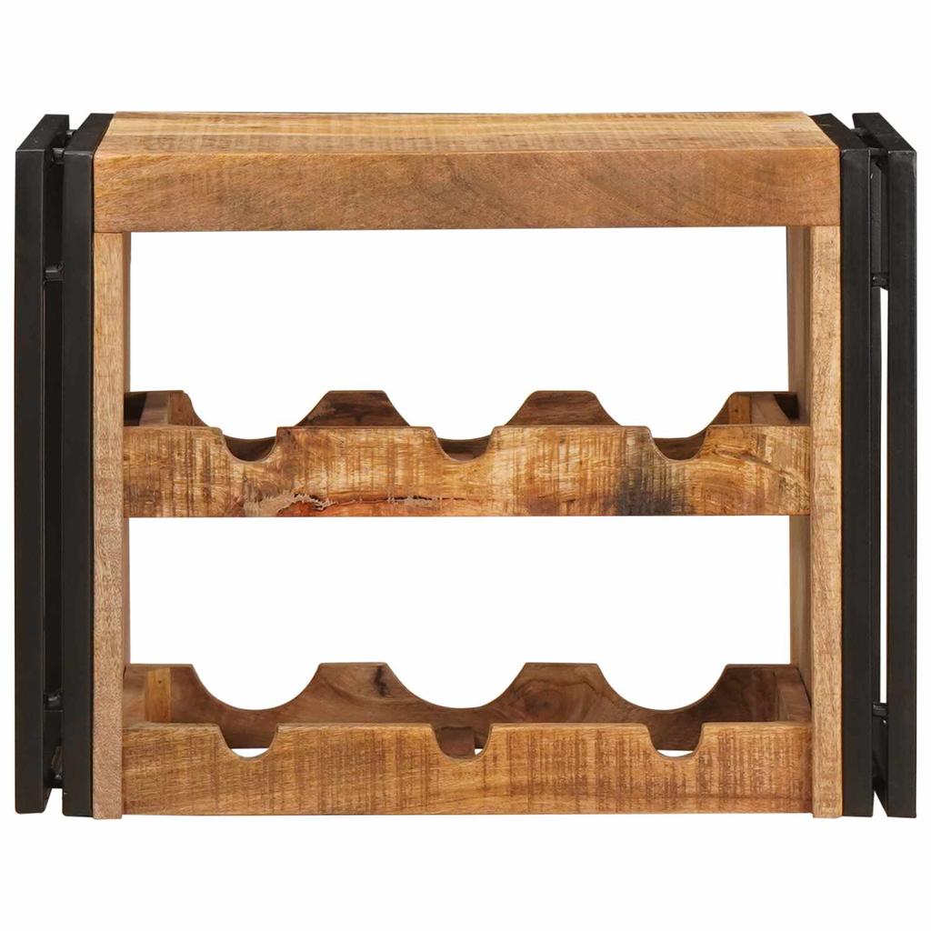 Wine Rack Brown 60 X 45 X 33 Cm Solid Coarse Mango Wood