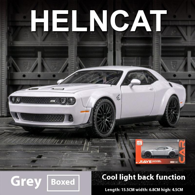 Dodge Challenger Hellcat Toy Car for 1: 32 Scale Die Cast Metel Cars Toy Pull Back Hellcat Model Cars with Sound and Light