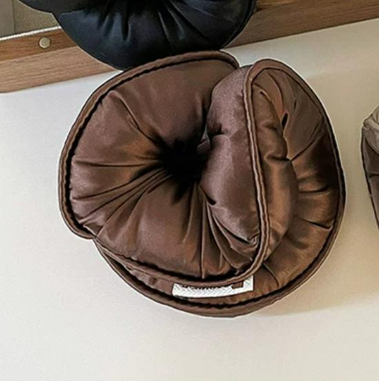 Large Satin-Filled Cotton Padded Hair Curling Pillow Tie - Three-Dimensional Sausage Ring Tool for Sleep (Autumn/Winter)