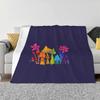 Groovy Mushrooms New Arrival Fashion Leisure Warm Flannel Blanket Groovy Mushrooms Gay Art Queer Art Bisexual Lesbian Trans