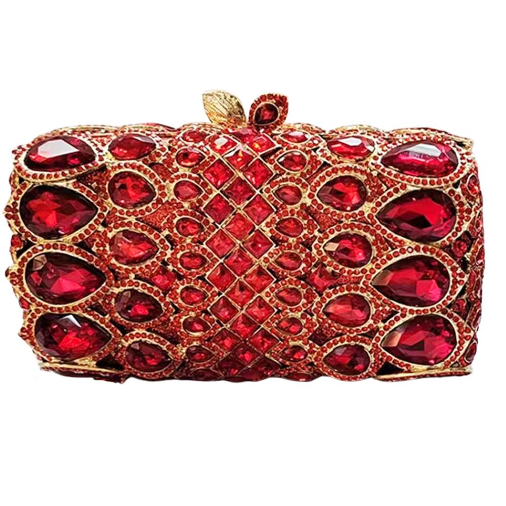 Damen Kristall Abendtasche Clutch Große Strassstein Hochzeits Tasche Grün/Champagner Luxus Damen Diamant Brautparty Mini Minaudiere