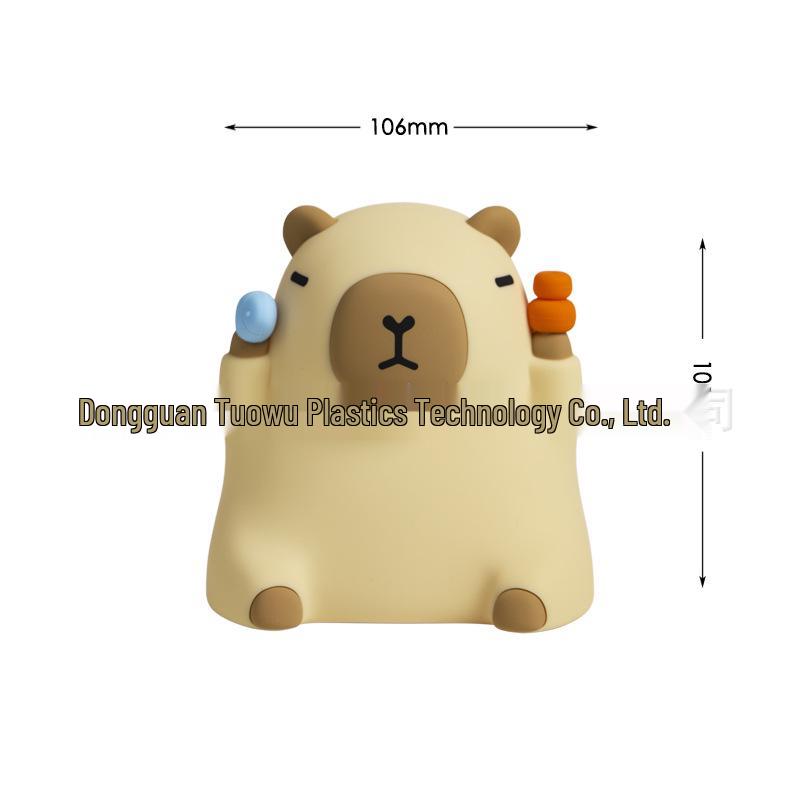 Capybara Silicone Night Light, Rechargeable Pat-Pat Lamp, Children s Bedside Companion Gift *