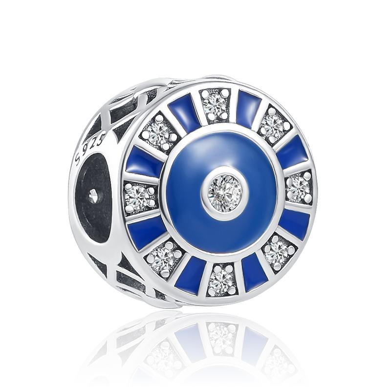 New Original Copper Plated Accessories Fashion Charm Eye Of The Devil Palm Bead Fit Pendant Bracelet For Women Diy Jewelry Gift